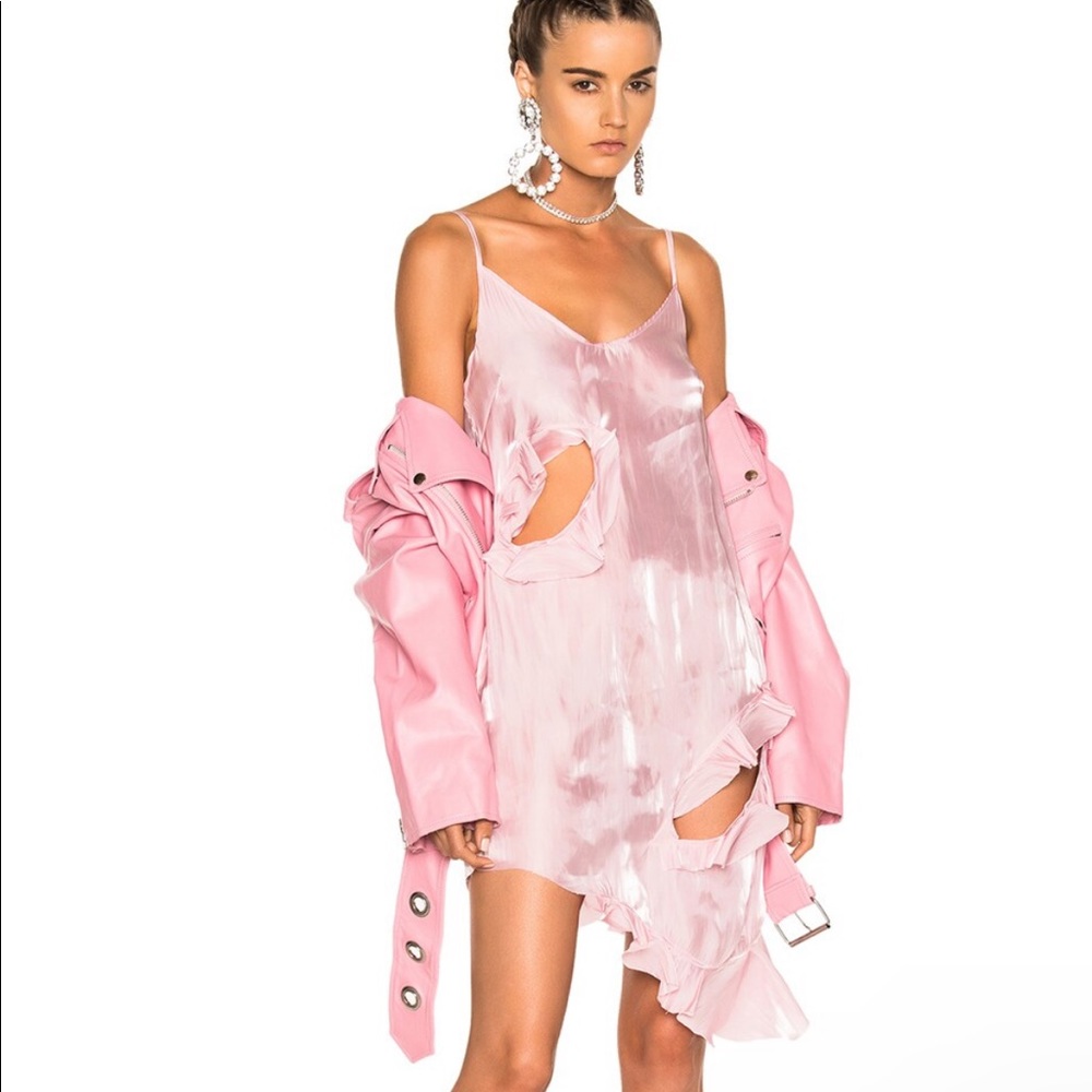 Marques Almeida Pink cut out Ruffle Dress